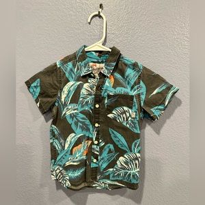 Boys Quicksilver Hawaiian Button Shirt Size 7